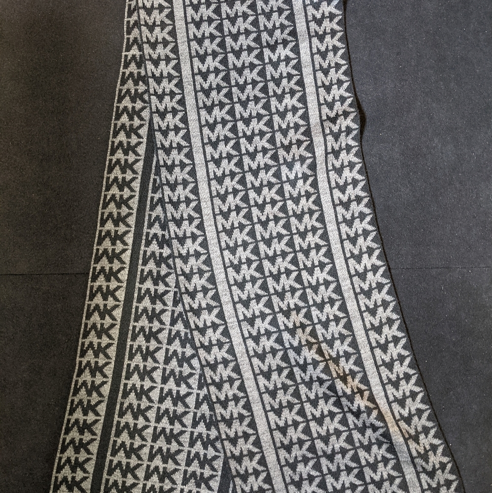 Michael Kors Black & Grey MK Logo Scarf